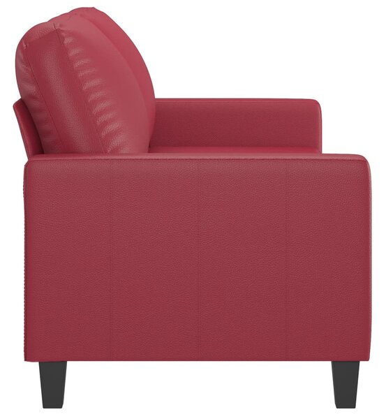 2 személyes bordó színű műbőr kanapé 140 cm