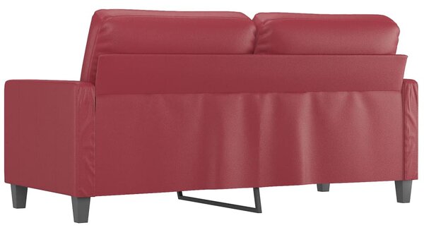 2 személyes bordó színű műbőr kanapé 140 cm