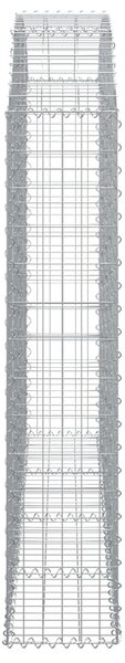 Íves horganyzott vas gabion kosár 200x30x140/160 cm