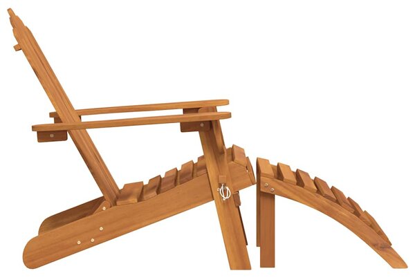 Tömör akácfa kerti adirondack szék lábtartóval