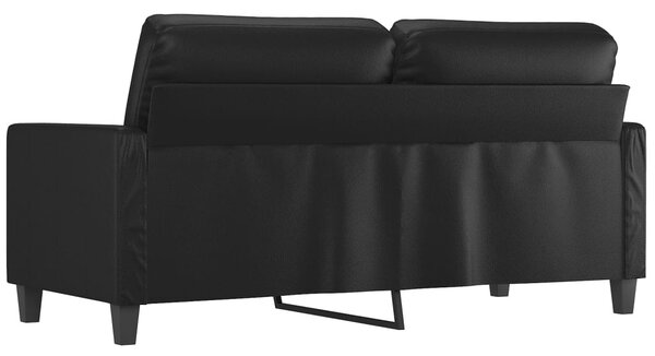 2 személyes fekete műbőr kanapé 140 cm