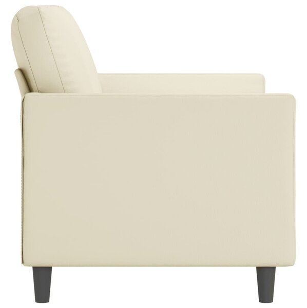 2 személyes krémszínű műbőr kanapé 120 cm