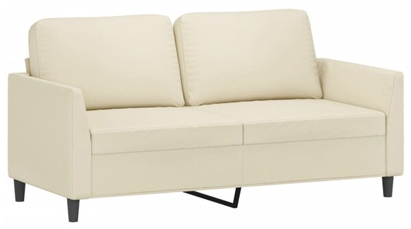2 személyes krémszínű műbőr kanapé 140 cm