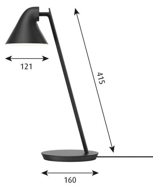 Asztali lámpa Louis Poulsen, NJP Mini, dimmable, Fekete, Nappali, Fém, Dizájn
