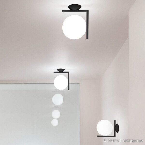 Fali Lámpa FLOS, IC C/W1, dimmable, Fekete, Nappali, Fém, Dizájn
