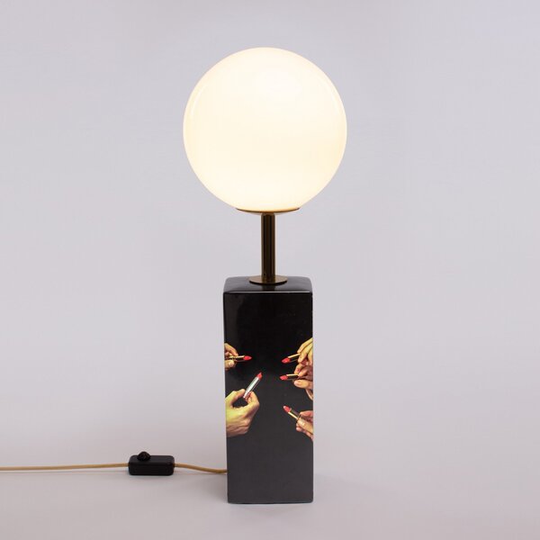 Asztali lámpa SELETTI, Toiletpaper, dimmable, Fekete, Nappali, Kerámia, Dizájn