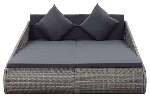 VidaXL szürke polyrattan kerti ágy 110x200 cm