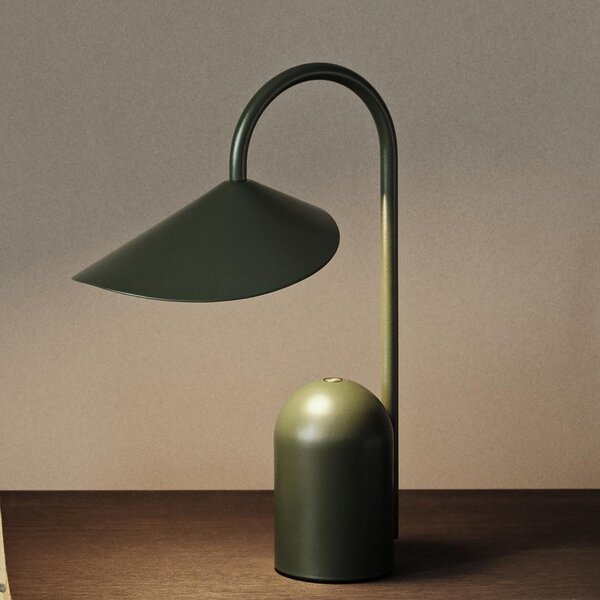 Asztali lámpa ferm LIVING, Arum, dimmable, Zöld, Terasz, Fém, Dizájn