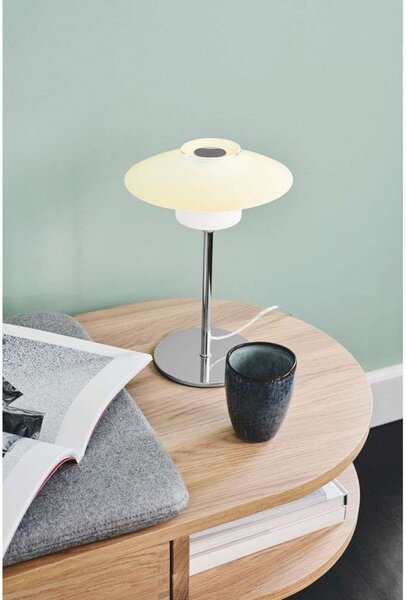 Scandinavia Asztali Lámpa Ø20 Opal/Chrome - Halo Design