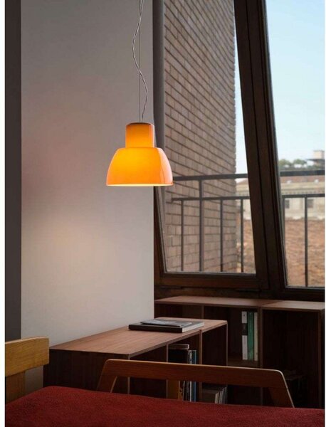 Függőlámpa Nemo Lighting, dimmable, Narancs, Nappali, Üveg