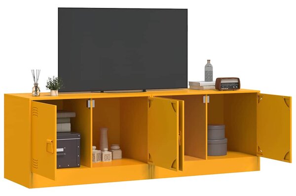 2 db mustársárga acél TV-szekrény 67 x 39 x 44 cm