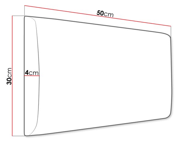 Z0ND0 Kárpitozott fali panel Pazara 50x30 (öko-bőr soft 017 (fehér). 1054361