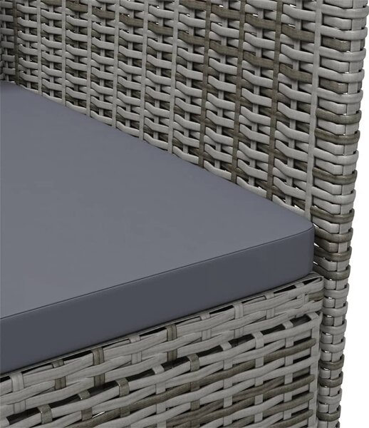 2 db szürke polyrattan kerti étkezőszék