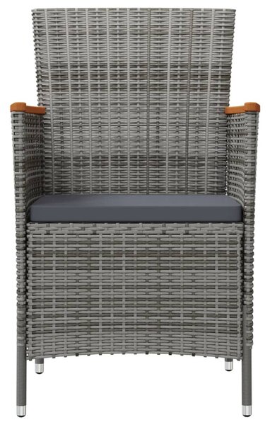 2 db szürke polyrattan kerti étkezőszék