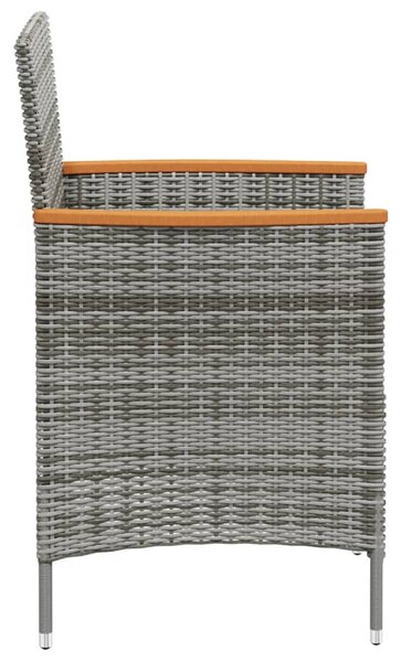 2 db szürke polyrattan kerti étkezőszék