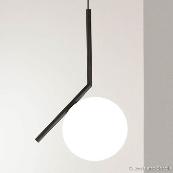 Függőlámpa FLOS, IC S1, dimmable, Fekete, Nappali, Üveg, Dizájn