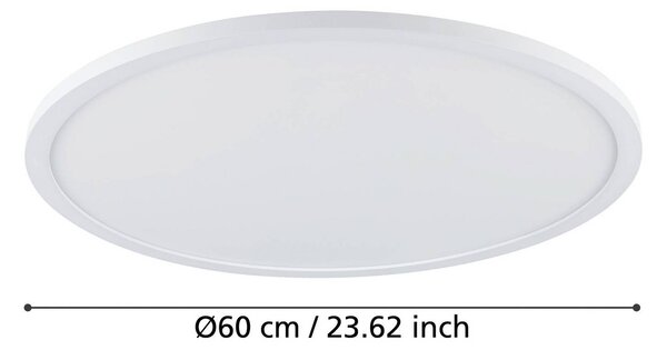 EGLO connect Sarsina-Z mennyezeti lámpa fehér Ø60cm, dimmelhető, Fehér / opál, Nappali / Étkező, Alumínium, Modern