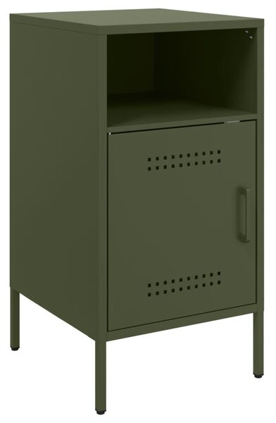 2 db olívazöld acél éjjeliszekrény 36 x 39 x 68 cm