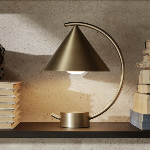 Asztali lámpa ferm LIVING, Meridian, dimmable, Arany / Sárgaréz, Nappali, Fém, Dizájn