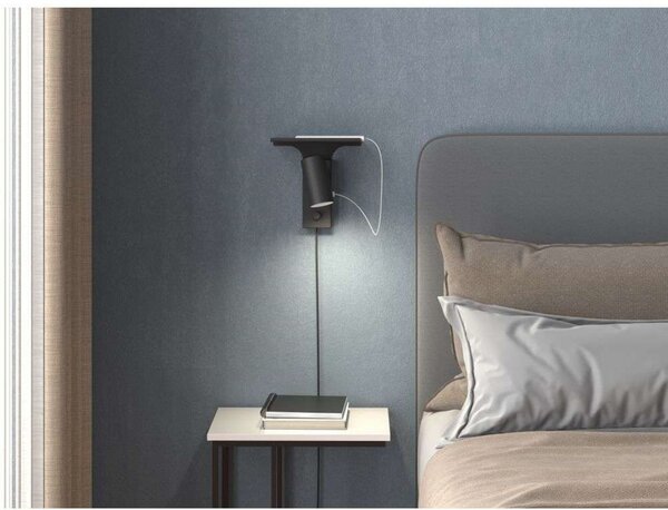 Fali Lámpa Belid, dimmable, Fekete, Nappali, Fém