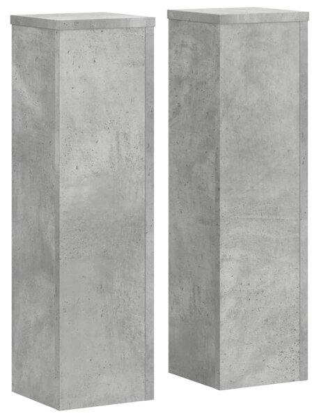 2 db betonszürke szerelt fa növénytartó állvány 17 x 17 x 60 cm