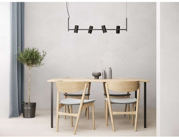 Függőlámpa Herstal, dimmable, Fekete, Étkező, Fém