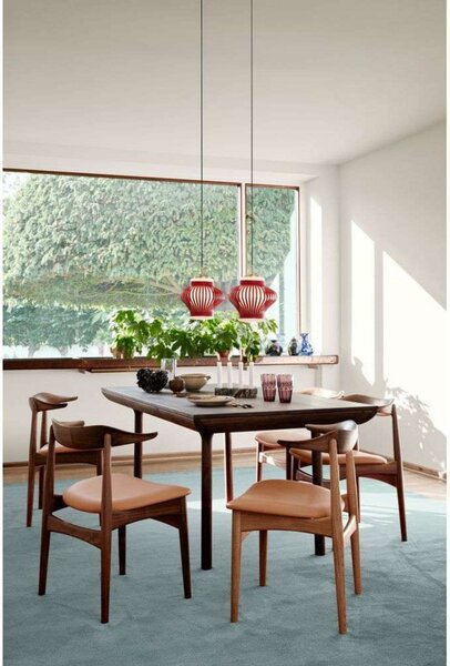 Függőlámpa Warm Nordic, Opal Lamella, dimmable, Piros, Étkező, Fém, Vintage