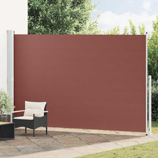 Barna behúzható oldalsó terasznapellenző 220 x 500 cm