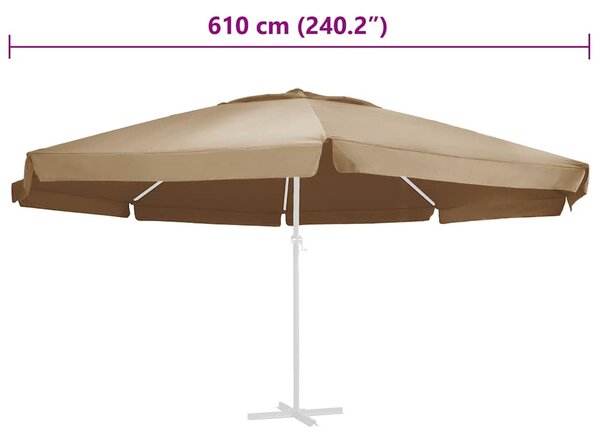 Tópszínű kültéri napernyőponyva 610 cm