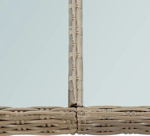 Barna üveg és polyrattan kerti étkezőasztal 200 x 100 x 74 cm