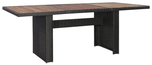 7 részes fekete polyrattan kültéri étkezőszett párnákkal