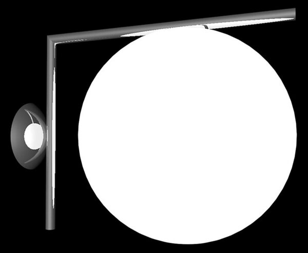 Fali Lámpa FLOS, IC C/W2, dimmable, Fekete, Nappali, Üveg, Dizájn