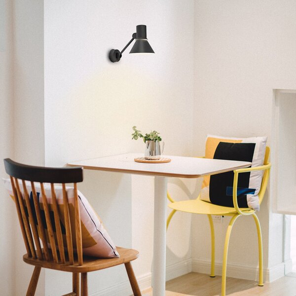 Fali Lámpa Anglepoise, Type 80 W2, Fekete, Nappali, Fém, Dizájn