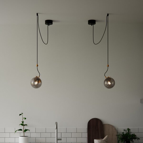 Függőlámpa By Rydéns, Carry, dimmable, Szürke, Nappali, Üveg, Skandináv