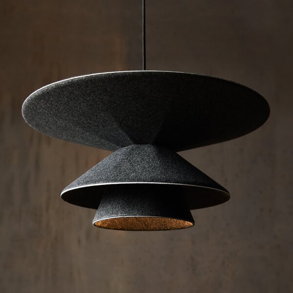 Függőlámpa LOOM DESIGN, Morphic, dimmable, Fekete, Nappali, Szövet / Textília, Modern