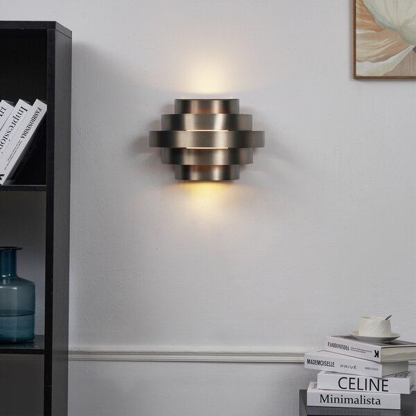 Modern fali lámpa gunmetal LED-del, 3 fokozatban dimmelhető - Lines