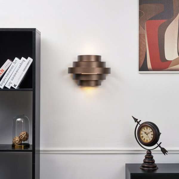 Modern bronz fali lámpa LED-del, 3 lépésben dimmelhető - Lines