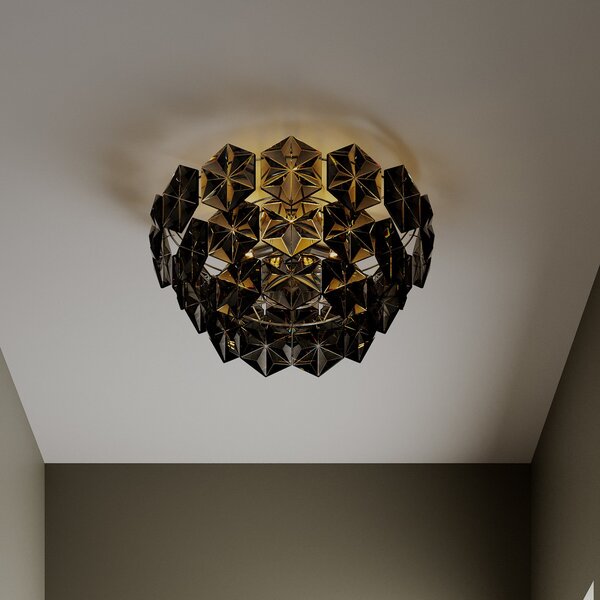 Mennyezeti Lámpa By Rydéns, Monarque, dimmable, Fekete, Nappali, Műanyag, Dizájn