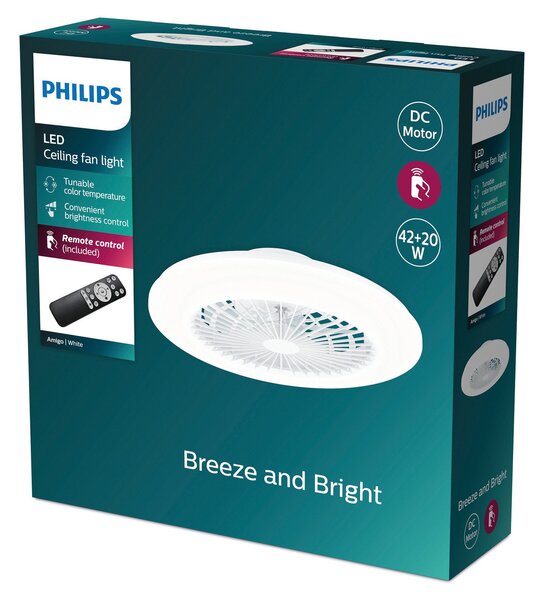 Mennyezeti Lámpa Philips, Amigo, dimmable, Fehér, Nappali, Műanyag, Modern