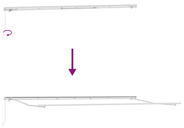 Barna kézzel kihúzható napellenző 600 x 300 cm