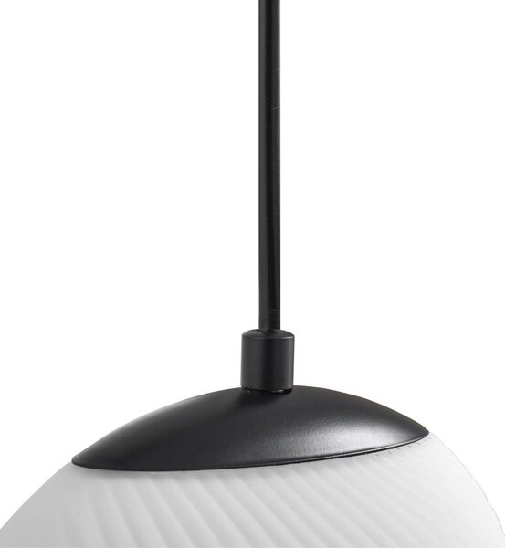 Lucande Lunelle lógó világítás, fekete, üveg, 4 izzós, Ø 40 cm, dimmelhető, Nappali / Étkező, Üveg, Modern