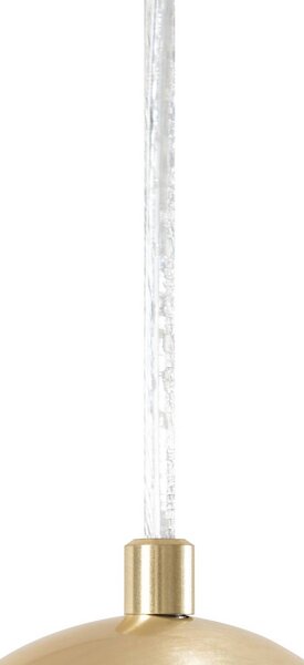 Lucande Lunelle lógó világítás, sárgaréz, üveg, 4 izzós, Ø 40 cm, dimmelhető, Nappali / Étkező, Üveg, Modern