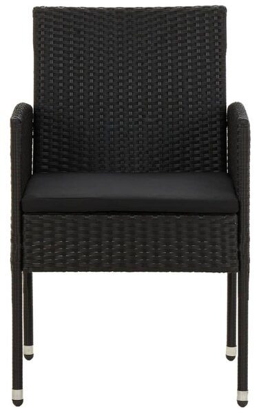 9 részes fekete polyrattan kerti étkezőgarnitúra