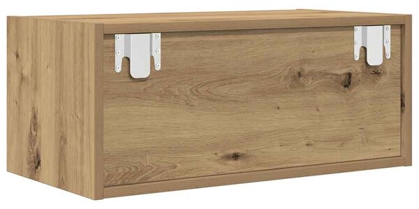 2 db kézműves tölgy szerelt fa TV-szekrény 60x31x25,5 cm