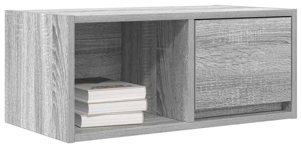 2 db szürke sonoma szerelt fa fali TV-szekrény 60x31x25,5 cm