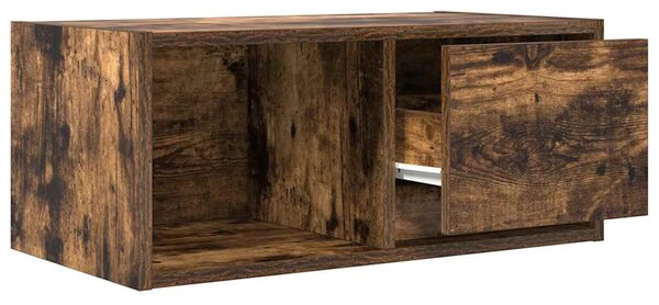 2 db füstös tölgy színű szerelt fa TV-szekrény 60x31x25,5 cm