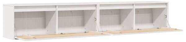 2 darab fehér tömör fenyőfa faliszekrény 100 x 30 x 35 cm
