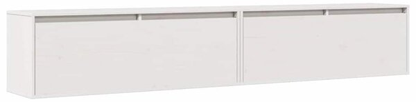 2 darab fehér tömör fenyőfa faliszekrény 100 x 30 x 35 cm