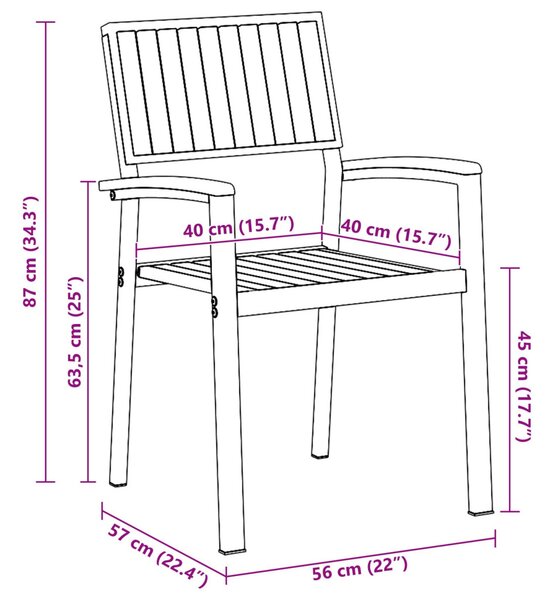 Összecsukható Szék 4 pcs Barna 56 x 57 x 87 cm Tömör Akácfa