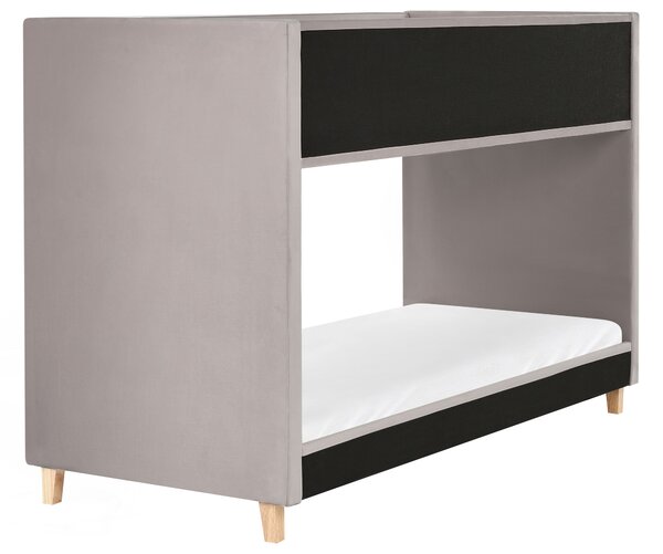 Emeletes ágy Bársony CHOCQUES 90 x 200 cm Világosszürke